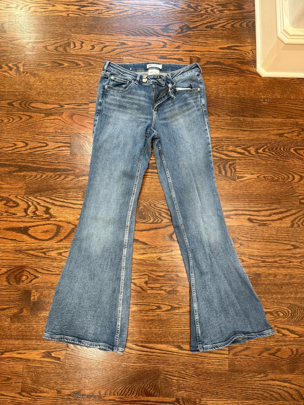 Garage Blue Flare Jeans - Classic Mid Wash